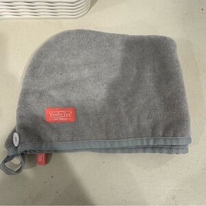 YoulerTex Hair Towel Wrap - Gray Microfiber Quick Dry Hair Turban w/ Button Loop